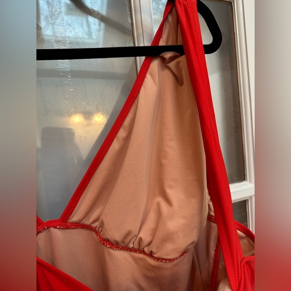 J. Crew Ruched V-neck One Pice Vibrant Bright Cerise Swimsuit Plus Size 24 - Picture 7 of 12